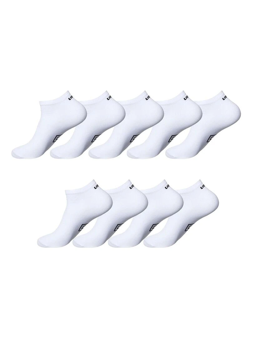 Lot de 9 Paires de Chaussettes Sneackers Blanc 43/46 Umbro Blanc