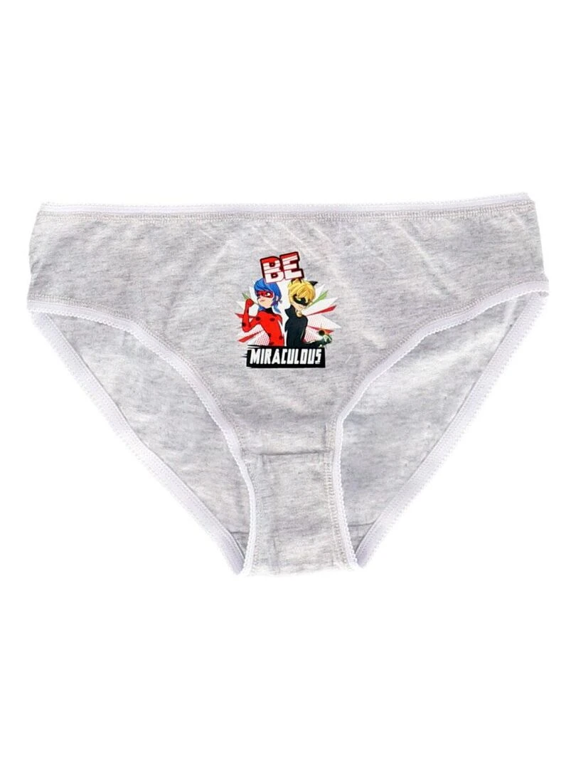 Lot de 7 culottes Ladybug Miraculous 4/5 ans Fille 100% Coton Rouge