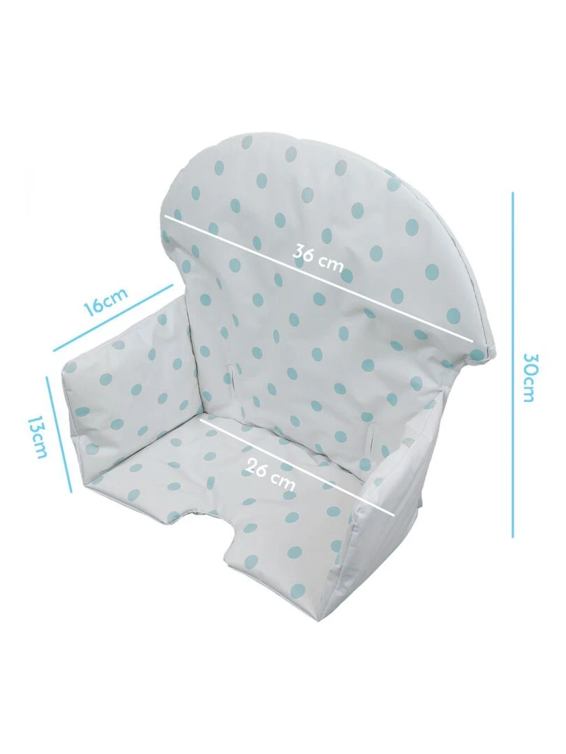 Housse d'assise pour chaise haute bébé enfant gamme Délice Monsieur Bébé Blanc Bleu