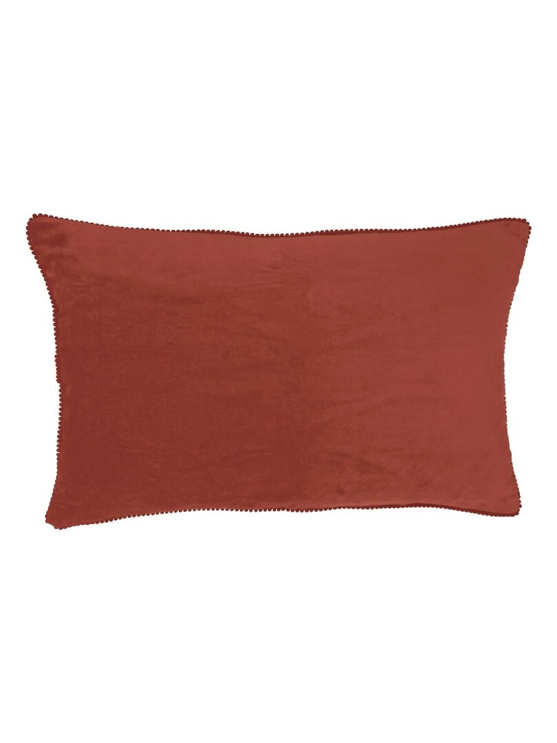 Coussin en velours avec contour perlé 'Deko&co'   Orange