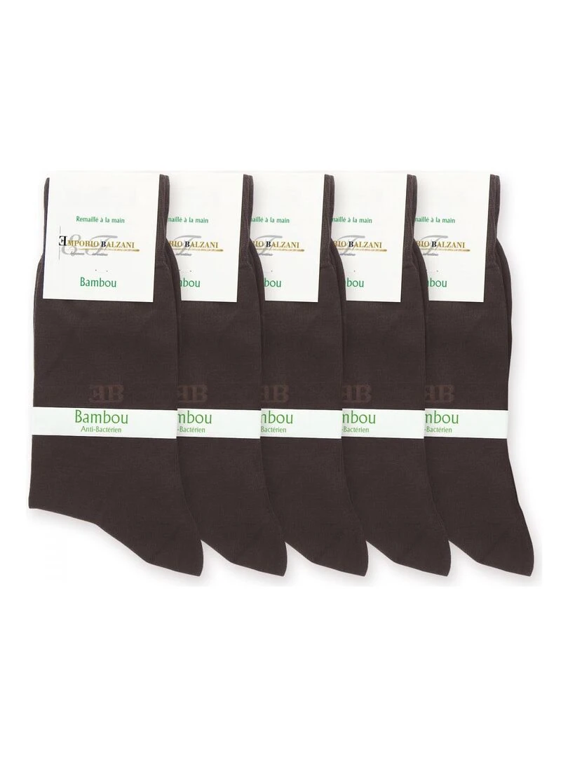 Chaussettes en bambou LOT DE 5 PAIRES Marron