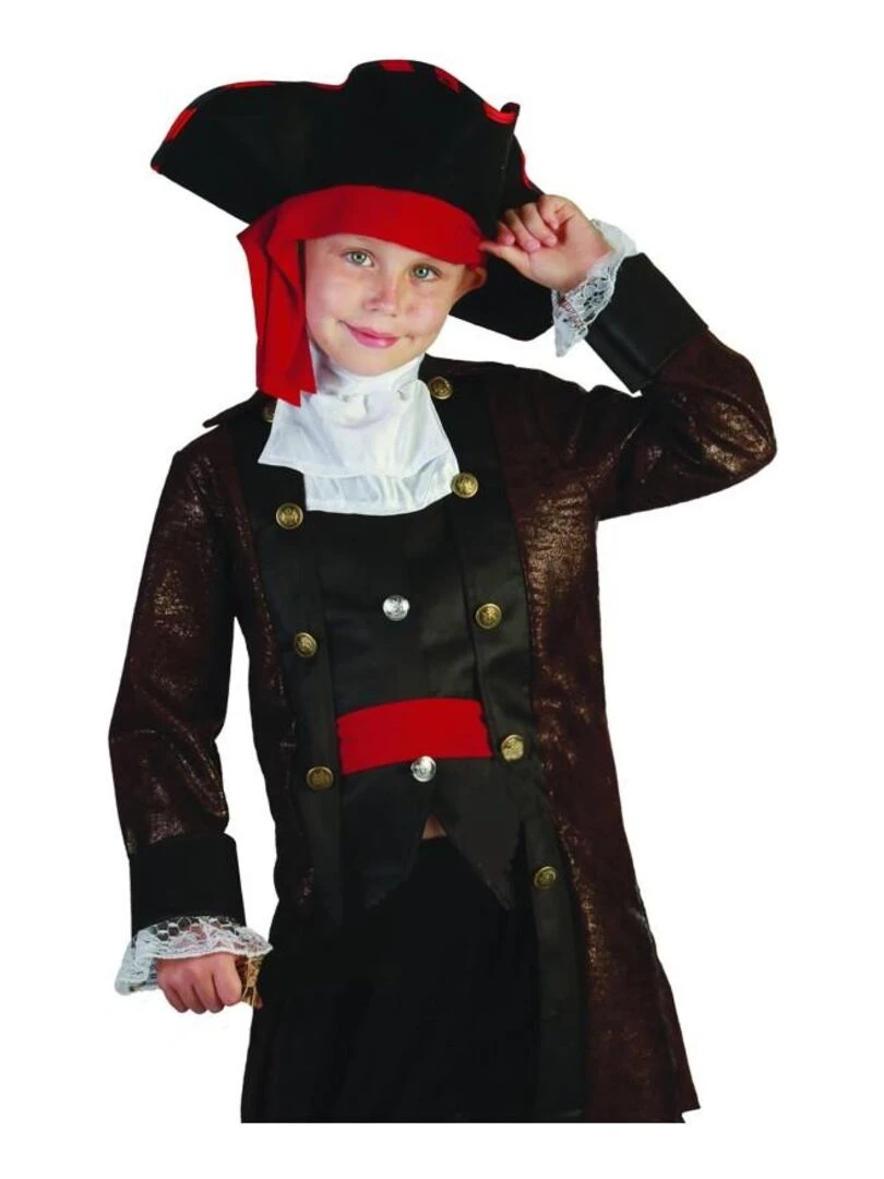 Déguisement Pirate Chef luxe enfant Noir Noir