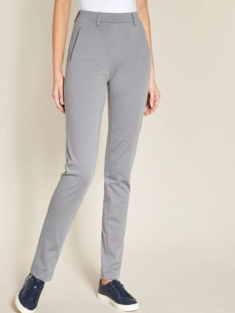 Pantalon maille milano Damart Gris chiné