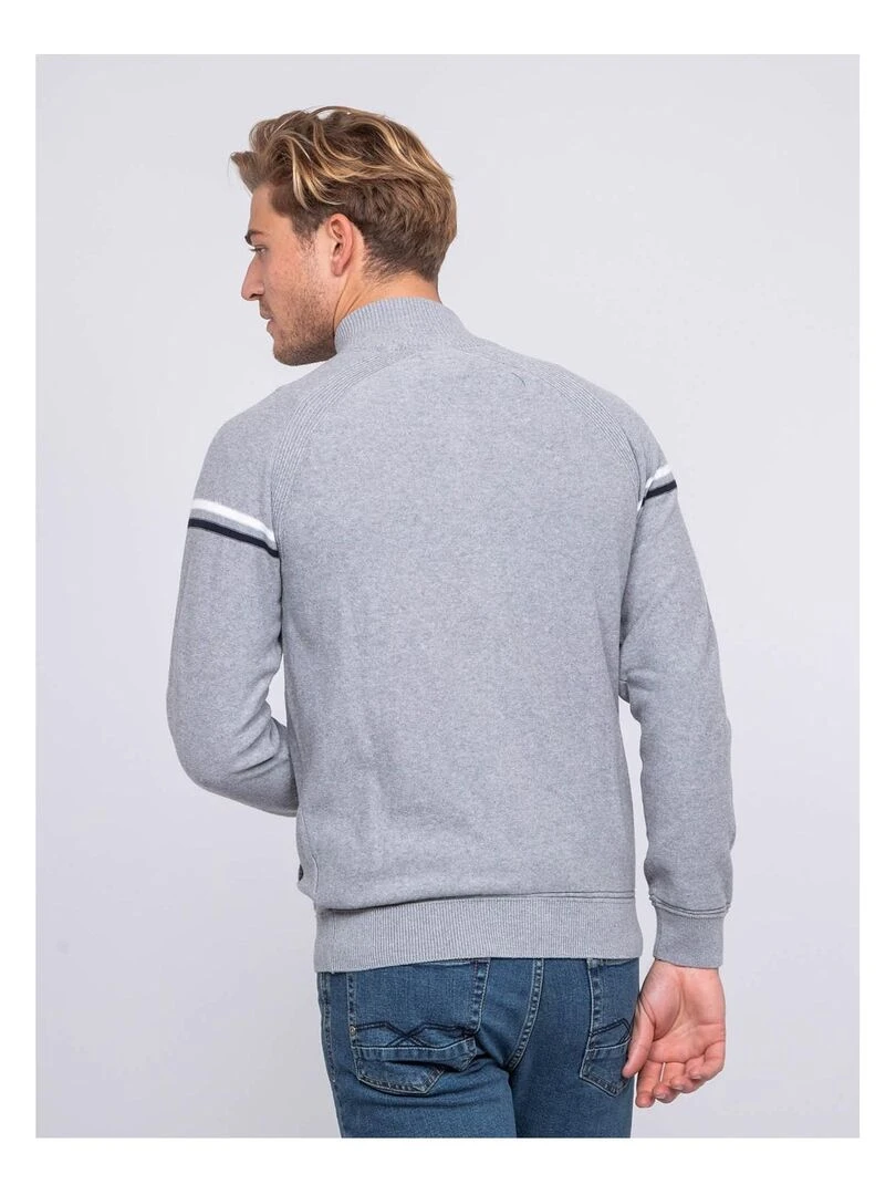 Gilet zippé col montant coton AUGUSTIN Gris