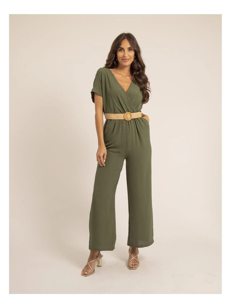 Combi pantalon et ceinture EDERNIE   Kaki