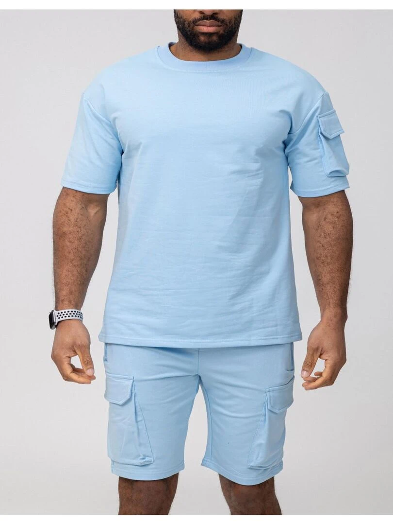 Ensemble Short T shirt Kebello Bleu ciel