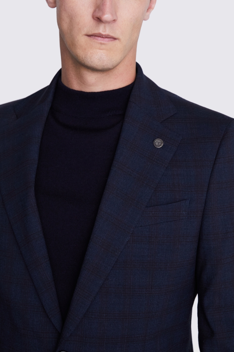 Ted Baker Tailored Fit Navy Check Jacket    Buy Online at Moss