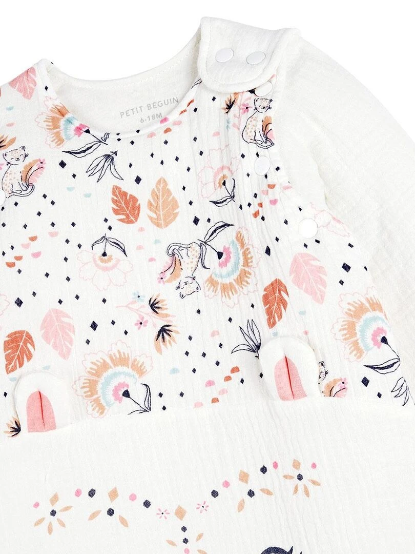 Gigoteuse TOG 2 en gaze de coton avec manches amovibles Masha   Ecru