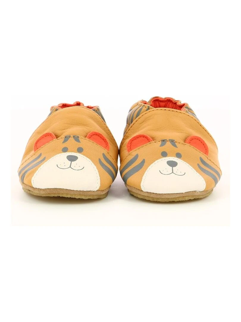 Chaussons Cuir Awesome Tiger   Marron