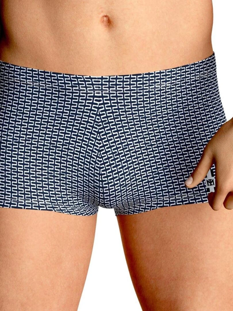 Boxer de bain pour homme couleur bleu imprimé graphique Bleu