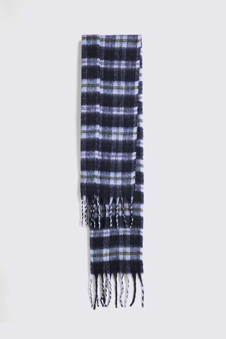 Navy Check Brushed Oversized Scarf Buy Online at Moss