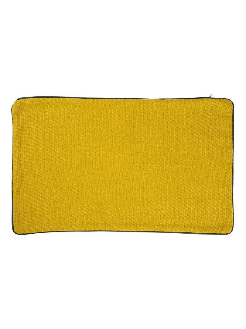 Housse de coussin en coton et chanvre Jaune