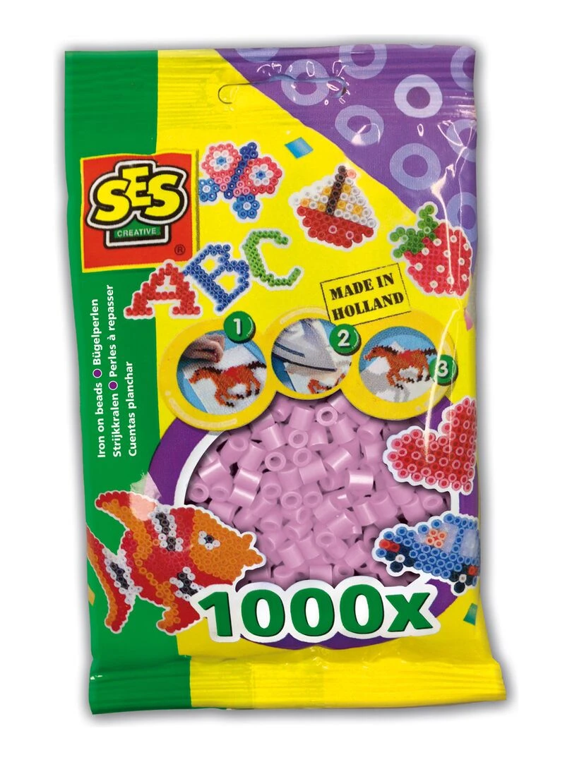 Sachet de 1000 perles Technique à repasser : Rose métal N/A