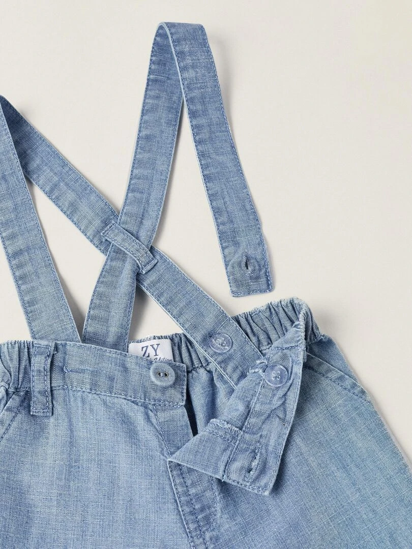 Ensemble de Body + Short à Bretelles pour Nouveau Né  CÉRÉMONIE   Blanc