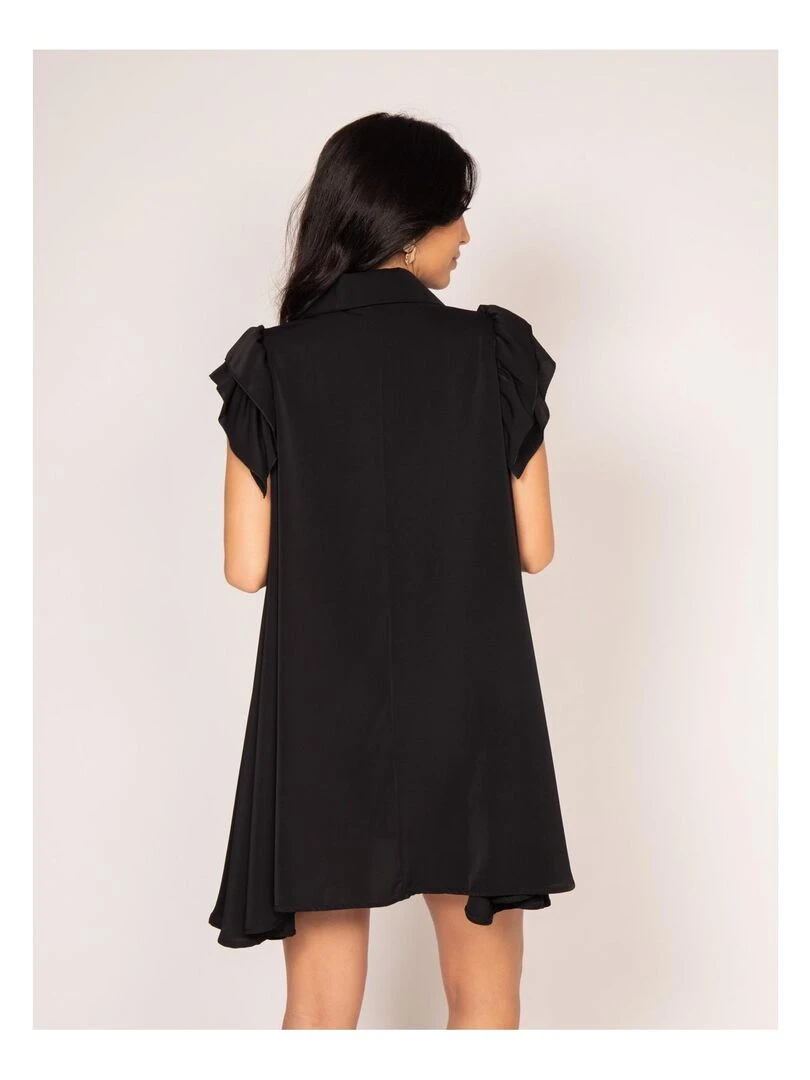 Robe courte boutonnée ILLISA Noir