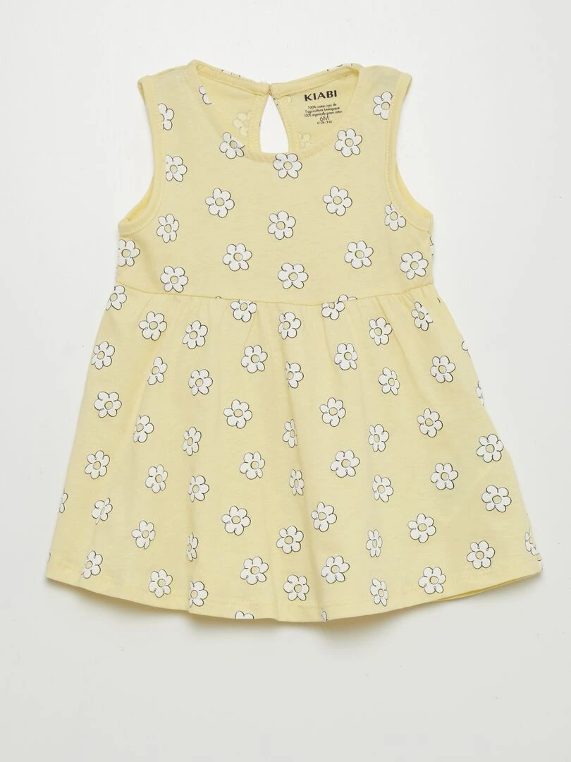 Robe sans manches à motif JAUNE
