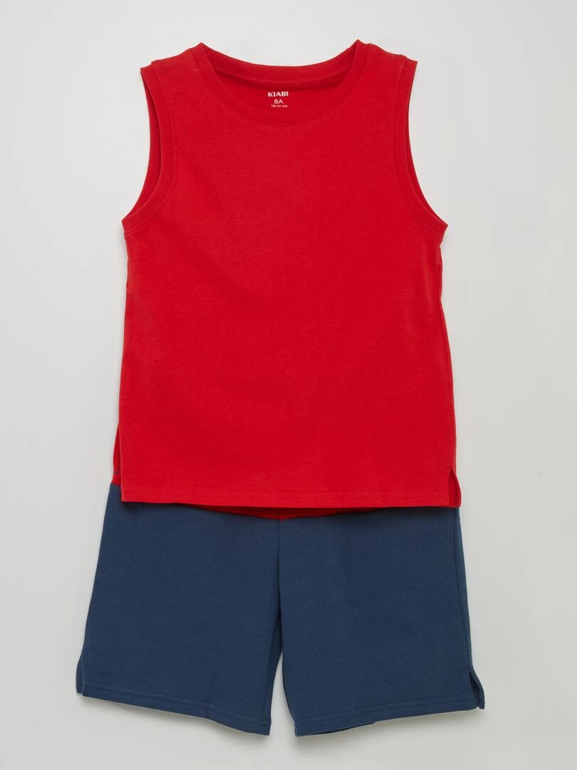 Ensemble débardeur short 2 pièces Rouge