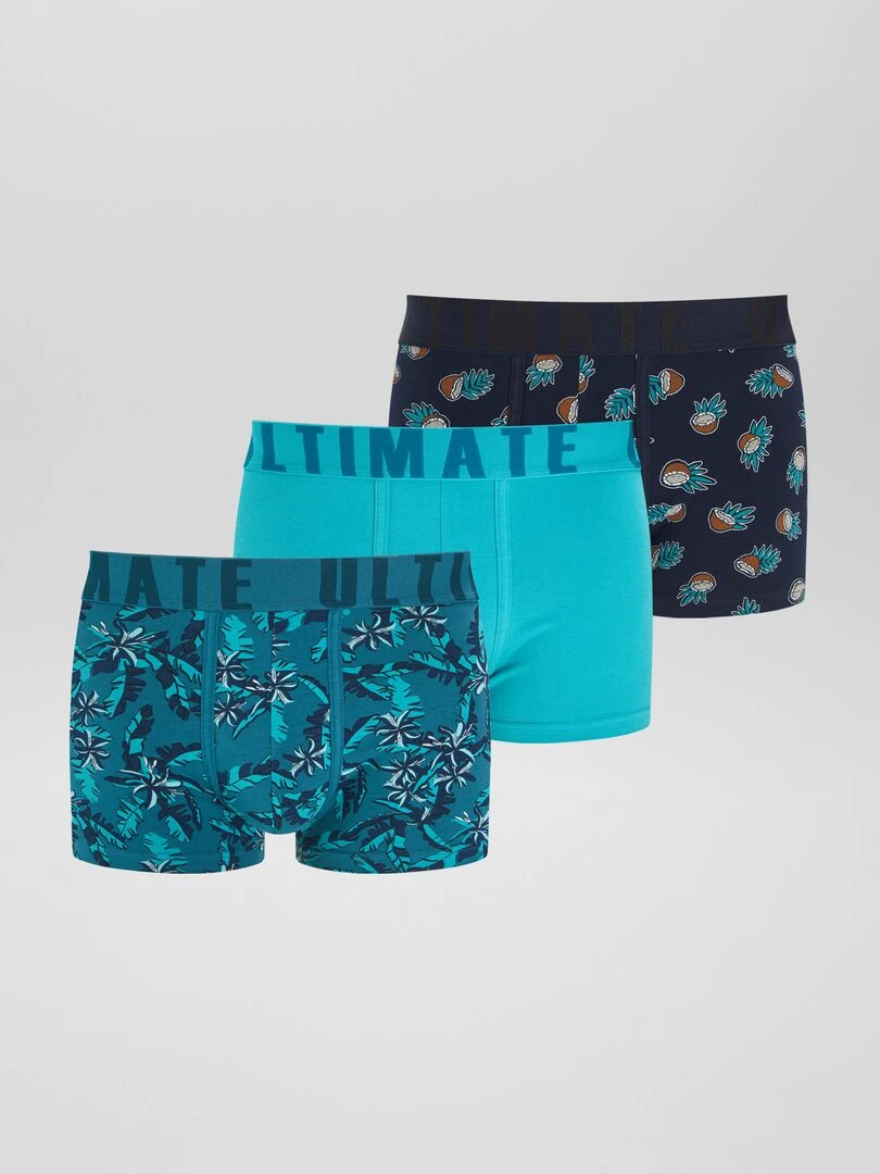 Lot de 3 boxers fantaisie Bleu