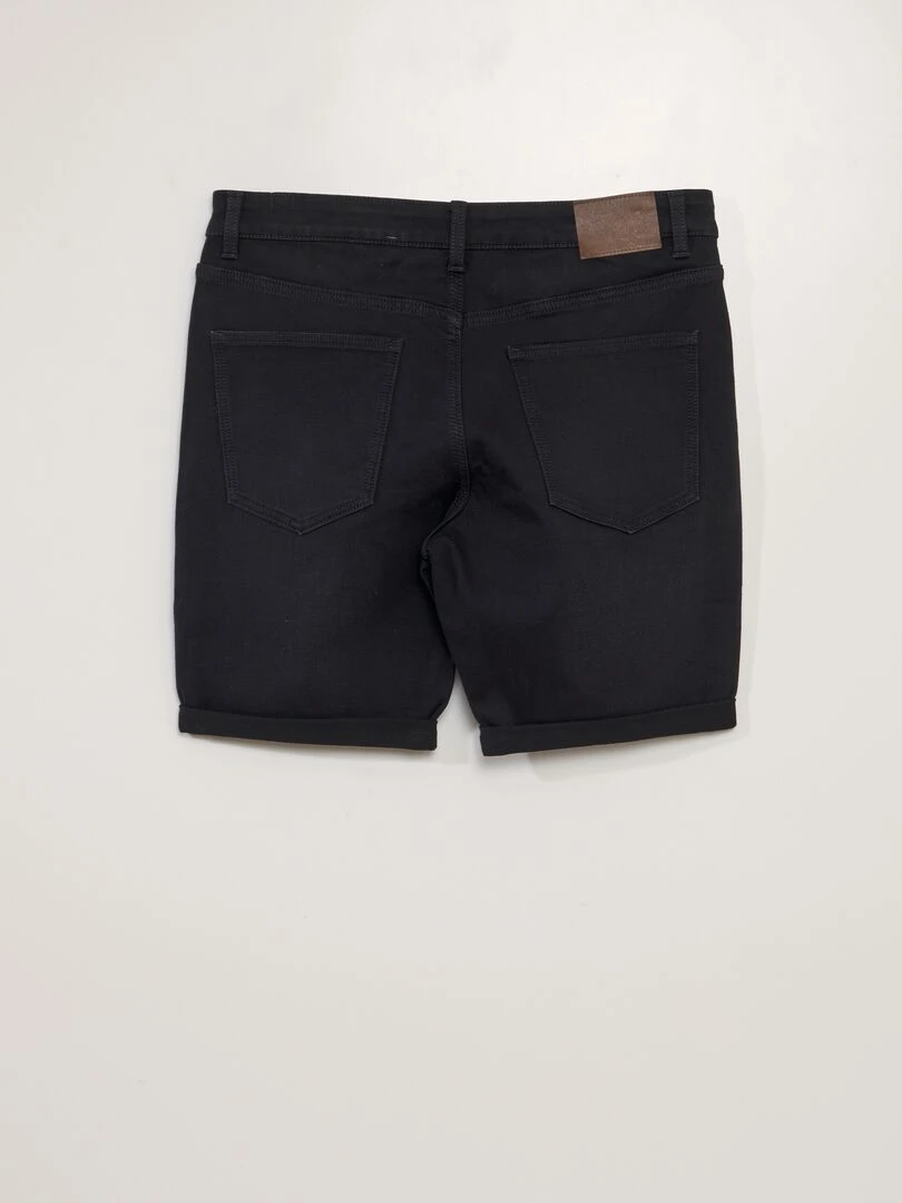 Bermuda slim en jean à 5 poches Noir
