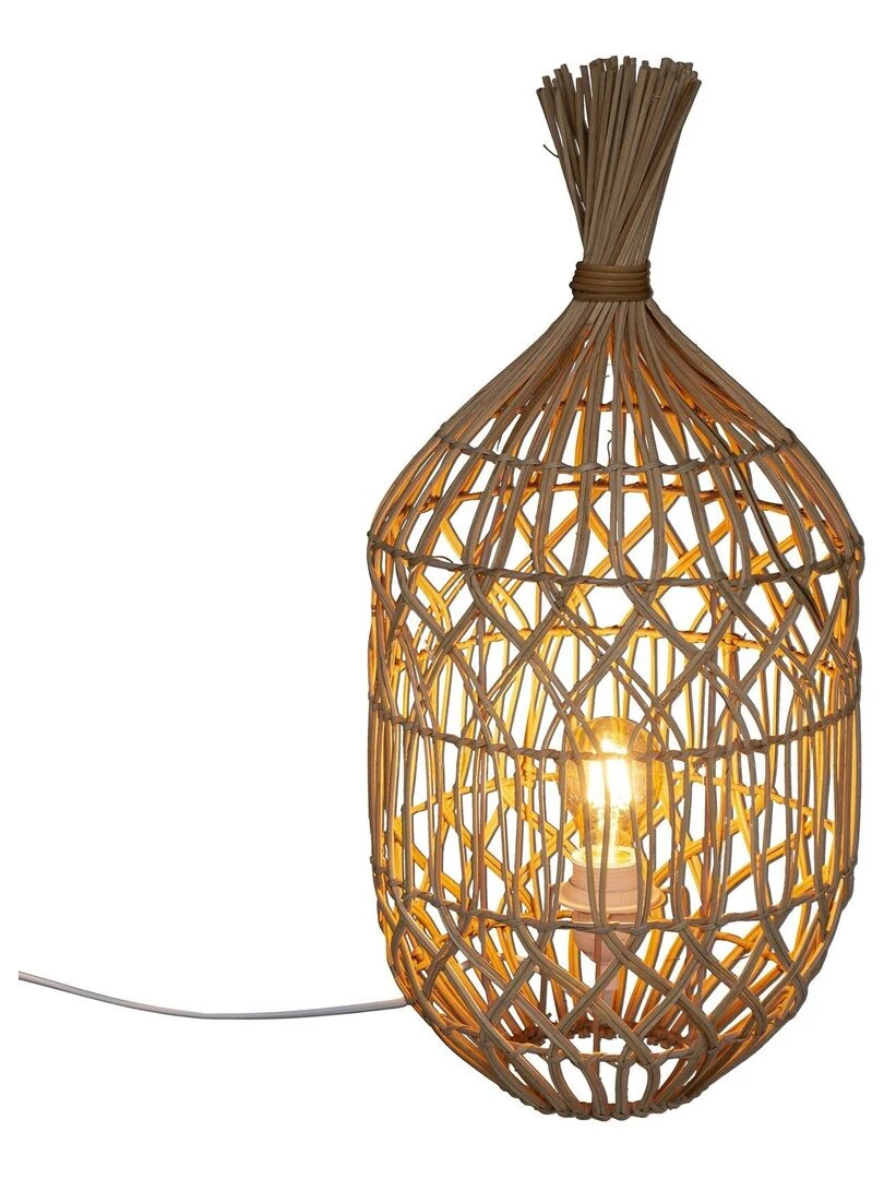 Lampe à poser esprit bohème en rotin Beige