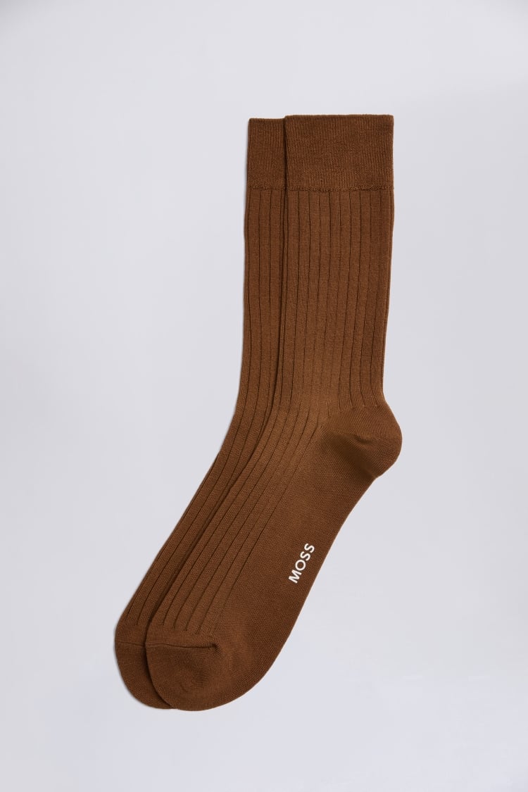 Rust Fine Ribbed Socks Buy Online at Moss