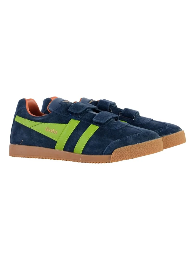 Basket Cuir Enfant Gola Barrier Strap   Bleu marine
