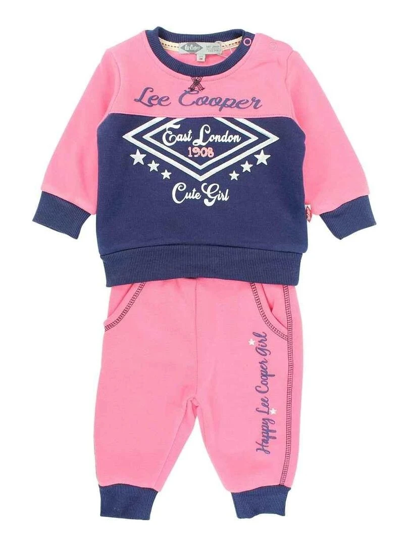 Lee Cooper Ensemble Sweat pantalon bébé fille Imprimé Lee Cooper Rose
