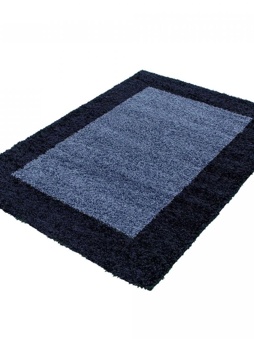 Tapis shaggy BORDURE OEKO TEX®   Bleu