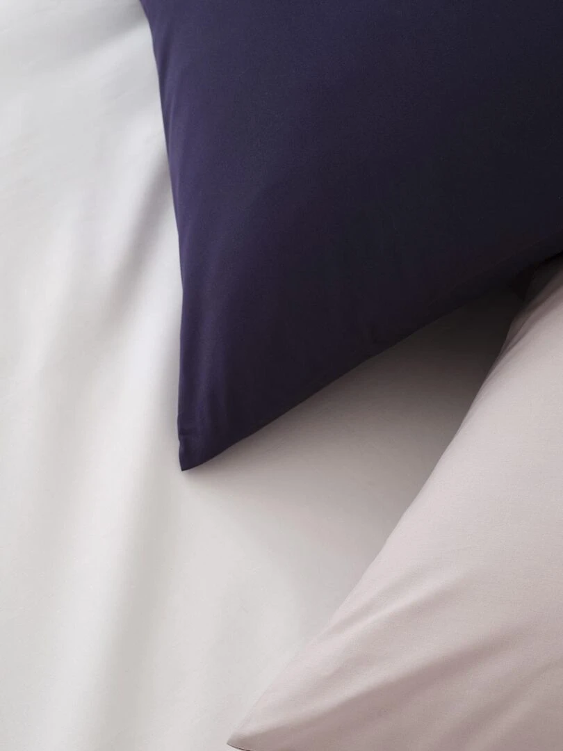 Housse de couette en percale de coton   Blanc