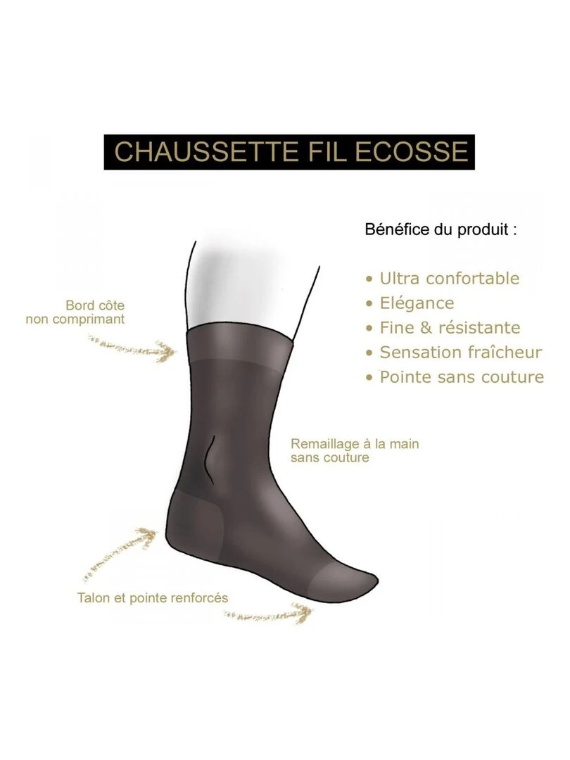 Chaussettes FIL D'ECOSSE Marron
