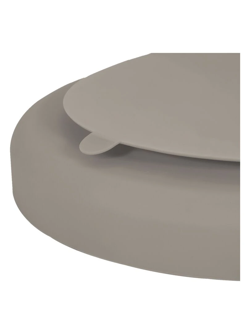 Assiette ventouse en silicone   Beige gris
