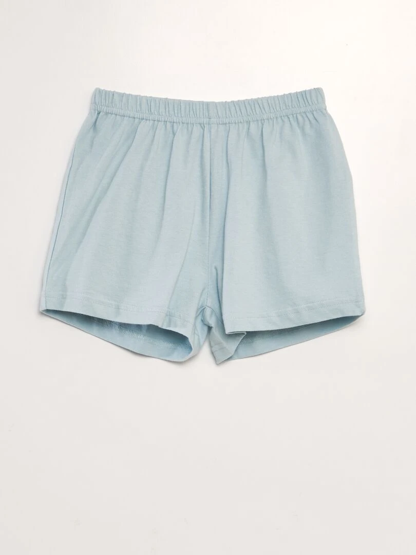 Pyjama court short + t shirt 'hippocampe'   2 pièces   Bleu