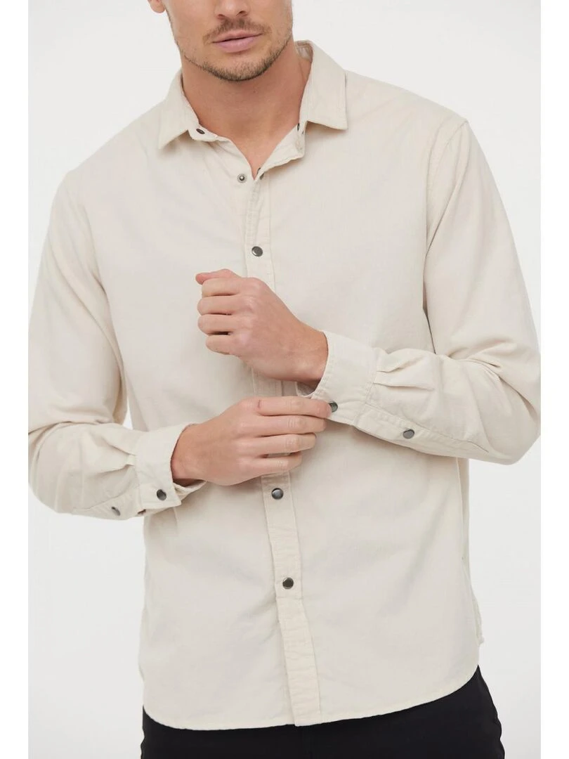 Lee Cooper   Chemise manches longues velours regular DIOZEZ   Beige