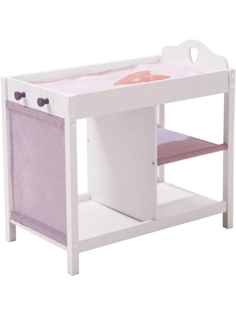 ROBA Table à langer de Poupée en Bois "Fienchen" + Équipement Textile   Blanc   N/A