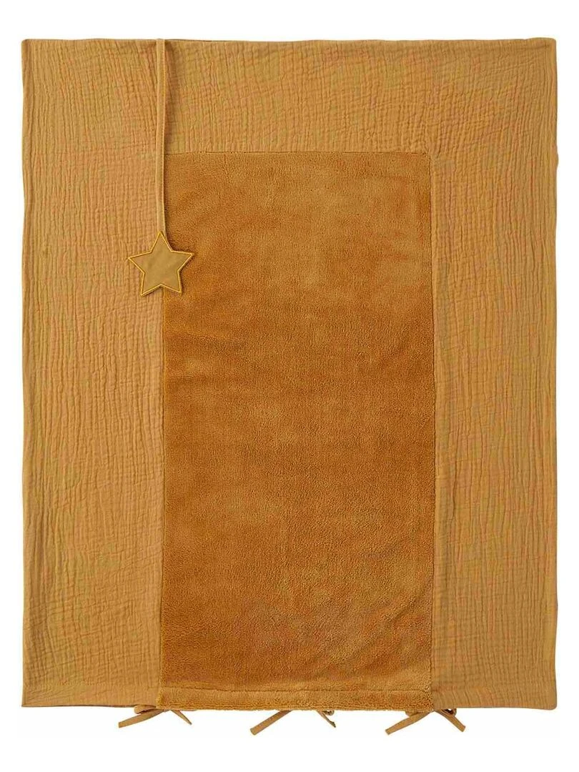 Housse pour matelas à langer en gaze de coton Marron noisette
