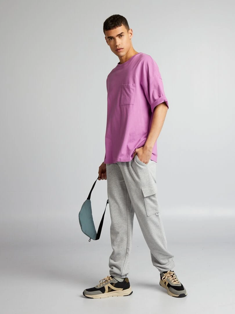 Pantalon de jogging avec poches multipoches Gris