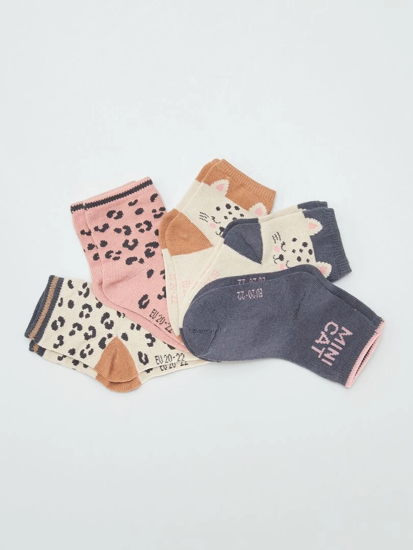 Lot de 5 paires de chaussettes en maille stretch Gris