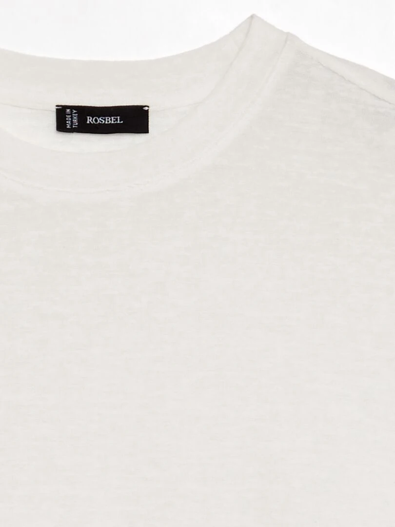 T shirt en maille fantaisie blanc