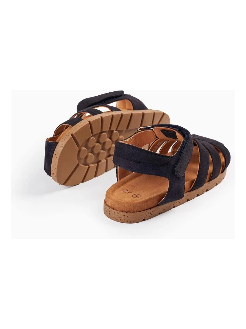 Sandales à lanières en cuir pour garçon  ATLANTIC COMPANY   Bleu foncé