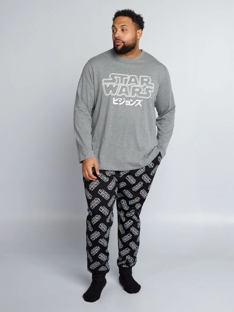 Pyjama long 'Star Wars' T shirt + pantalon 2 pièces Gris