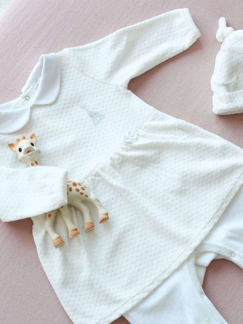 Bonnet En Velours Blanc Sophie La Girafe (0 1 Mois)   Blanc