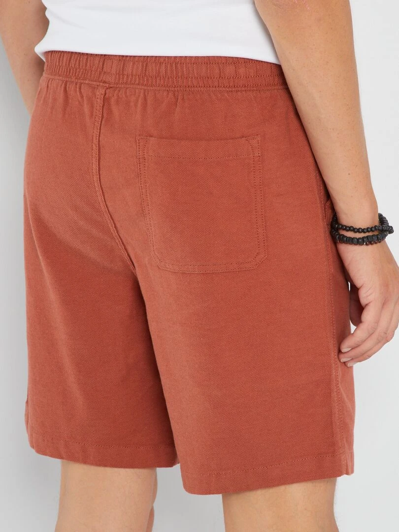 Bermuda uni à taille élastiquée   Orange foncé