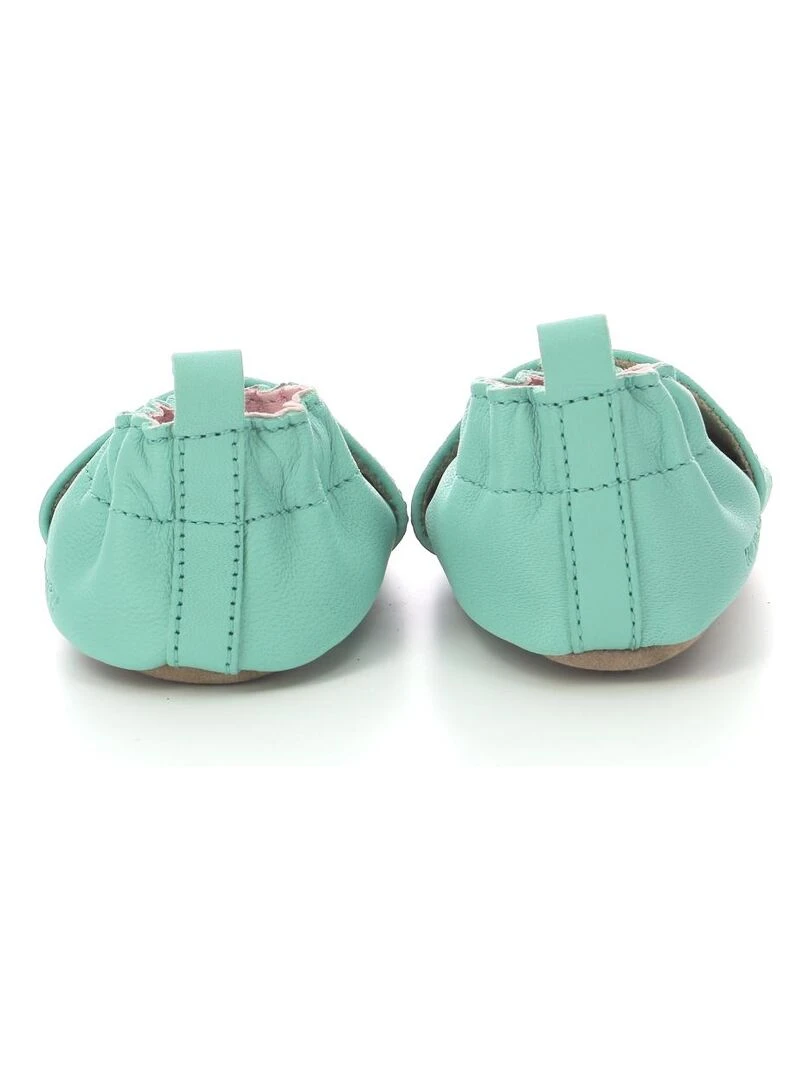 Chaussons Cuir Stick And Cone   Bleu turquoise