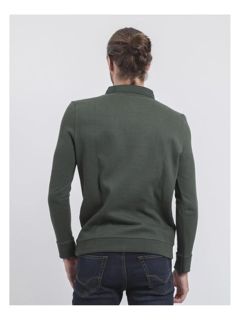 Pull fin col polo WAMITOL Vert foncé