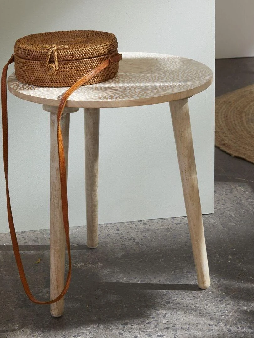 Bout de canapé imprimé 'MANGO WOOD' 'TODAY' Beige