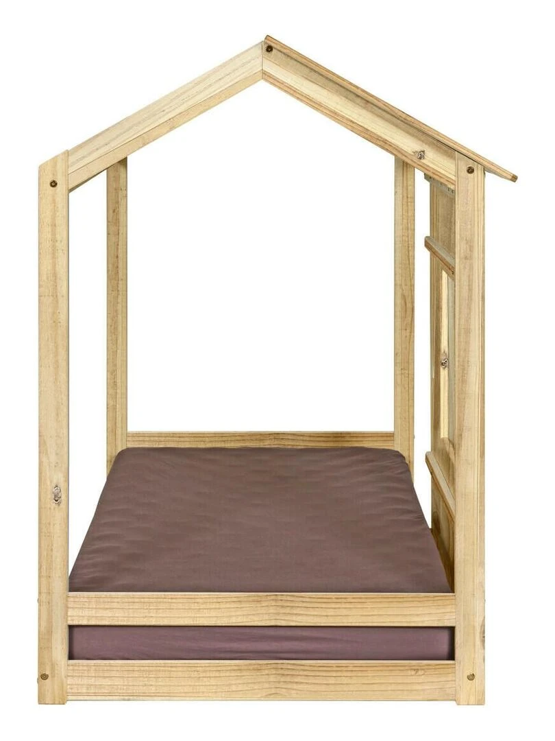 Lit cabane avec matelas Koh   AKITEN RETAIL   Marron