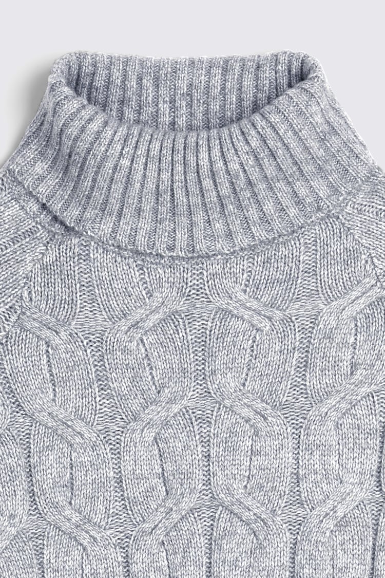 Ecru Chunky Cable Roll-Neck Jumper   Buy Online at Moss