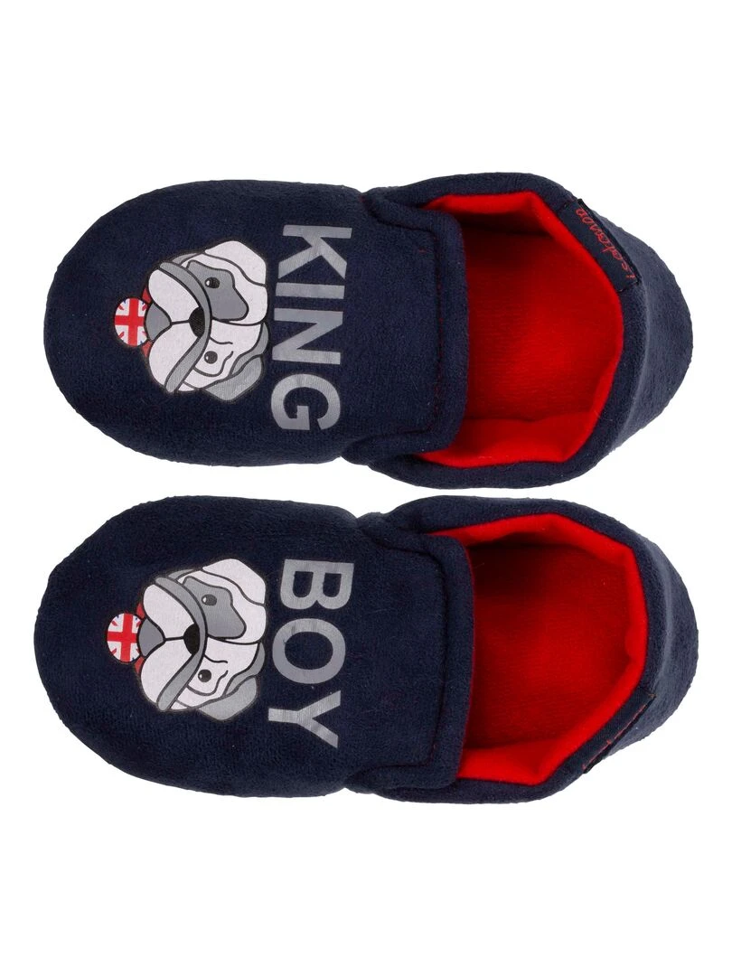 Chaussons extra light Enfant chien Marine Bleu marine