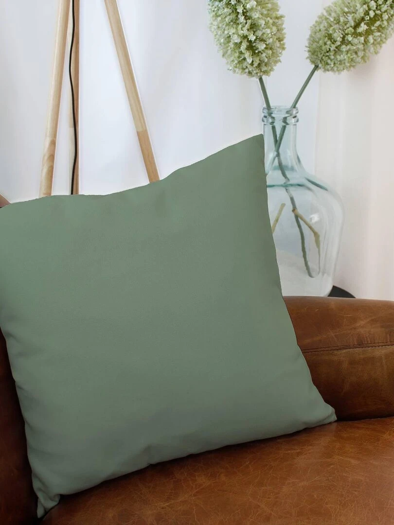 Coussin uni et déhoussable Vert