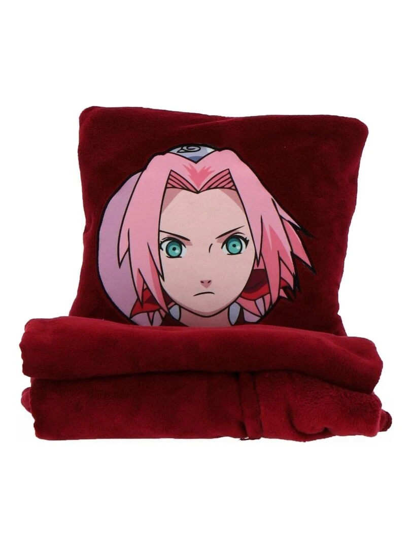 Coussin Plaid 2 en 1 Naruto Shippuden Sakura 140x100 cm 100% Polyester Rouge